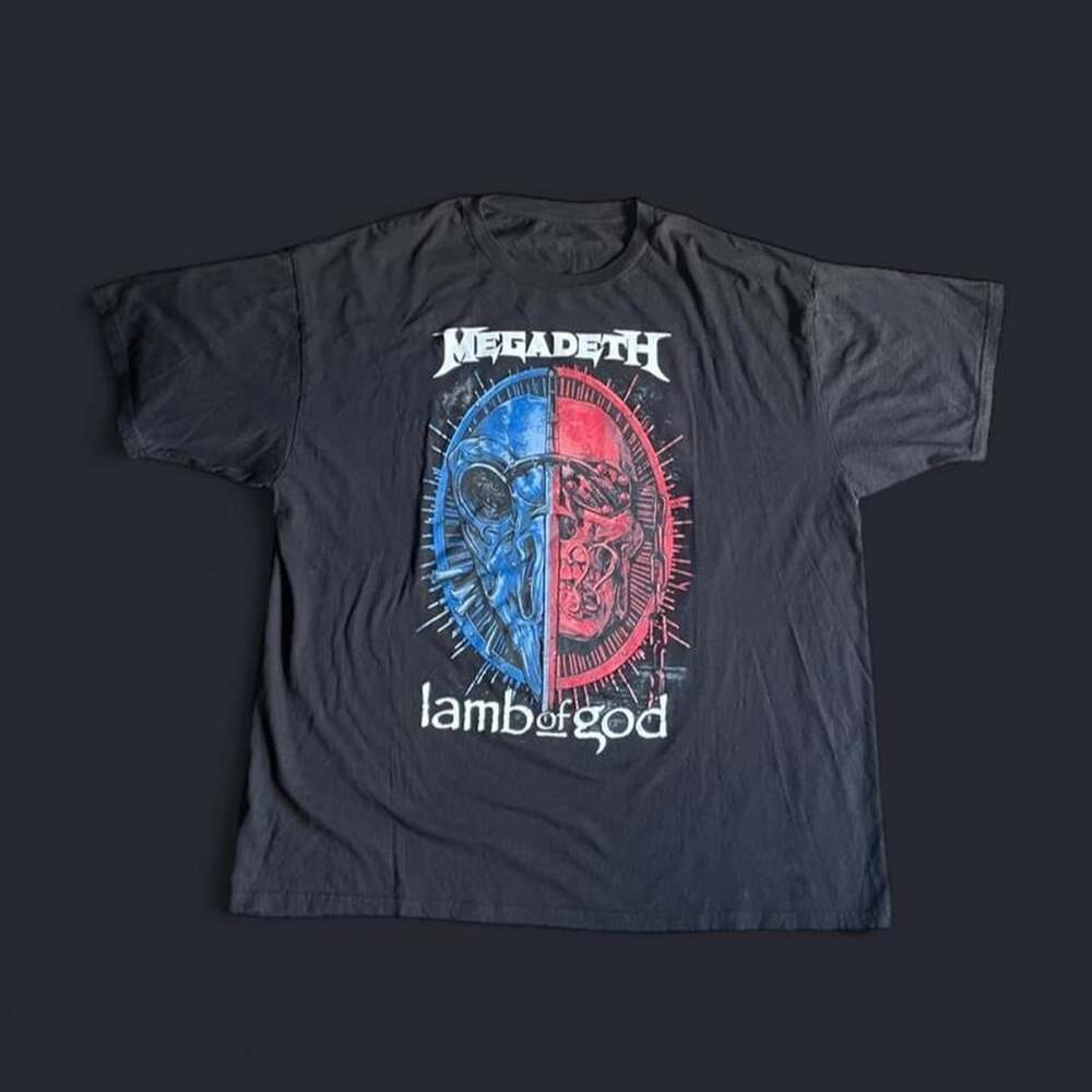 Megadeth Lamb of God Tour Shirt XXL 2XL Black Graphic Metal Tee